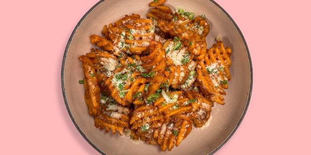 Parmesan Scallion Waffle Fries