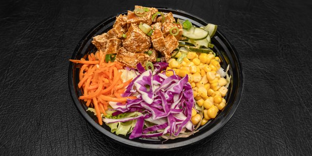 Crispy Tofu Rice Bowl or Salad