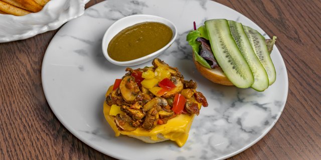 Mushroom Kadai Burgers