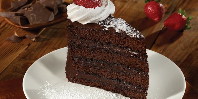 Dark Chocolate Fudge Cake Slice