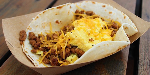 Chorizo, Egg & Cheese Taco