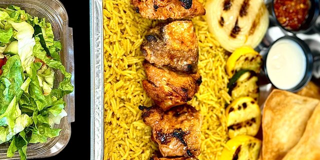 Chicken Kabob Over Rice