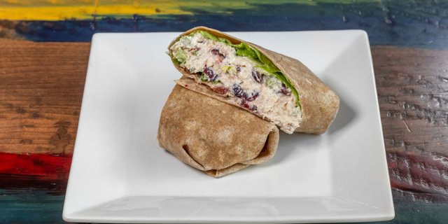 Cranberry Almond Chicken Salad Wrap