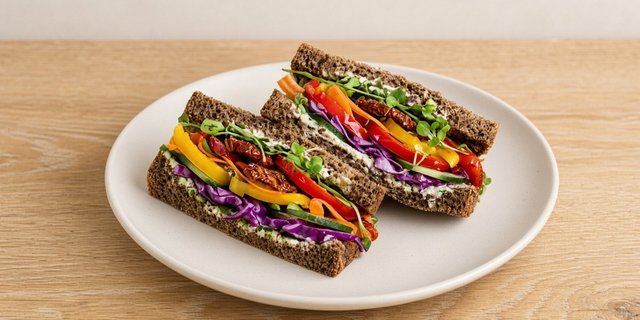 Rainbow Veggie Hearty Sandwich