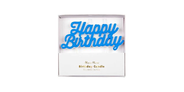 Blue Happy Birthday Candle