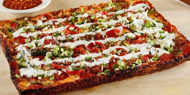 Detroit Style Firehouse Special w/ Ranch Drizzle Pizza