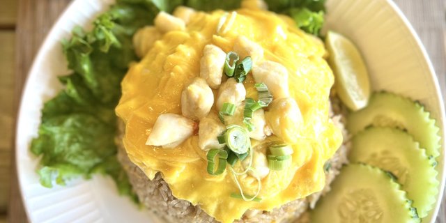 Individual Crab Meat Fried Rice w/ Egg Lava