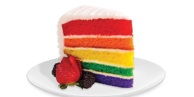 Rainbow Cake Slice