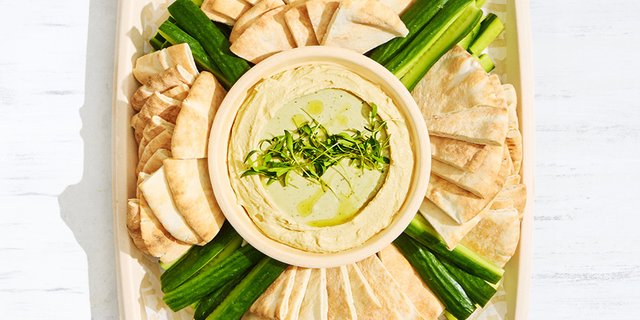 Hummus, Veggies & Pita Platter