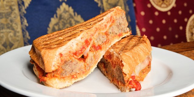 Meatball Parmesan Panini Sandwich