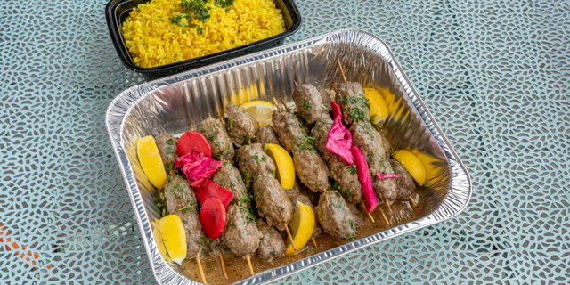 Beef Kafta Meatball Skewers