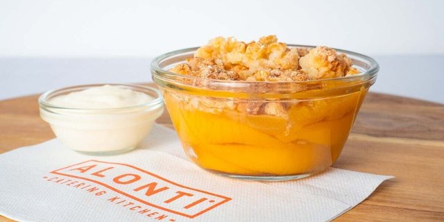 Peach Cobbler W/ Sweet Vanilla Cream