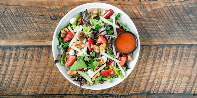 Individual Vegan Strawberry Fields Salad