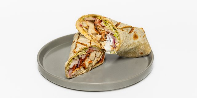Mediterranean Chicken on Tortilla Wrap
