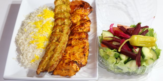 Chicken Soltani Kabob Entree