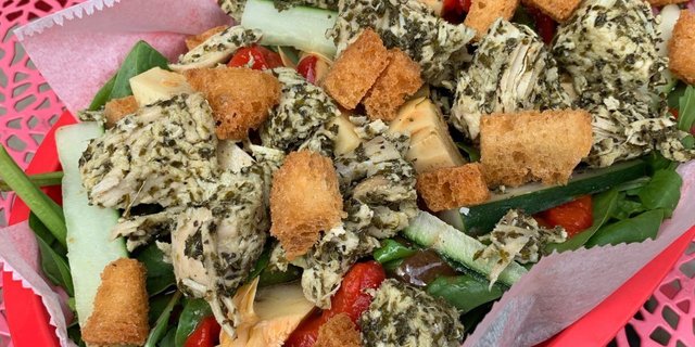 Pesto Chicken Caesar Salad