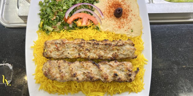 Ground Chicken Kabob Plate