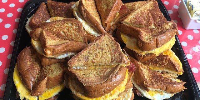 Eggs, Bacon & French Toast Sandwich