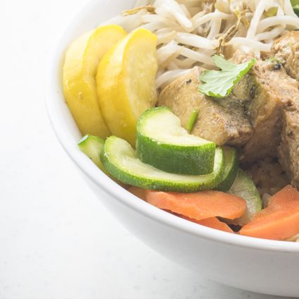 Griddled Tofu Over Rice Bowl