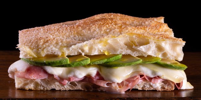 Ham, Melted Mozzarella & Avocado Sandwich