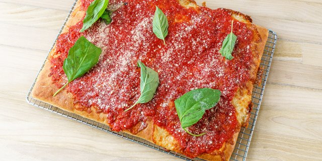 Classic Sicilian-Style Upside Down Square Pizza