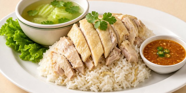 Garlic & Ginger Rice w/ Steamed Chicken Box