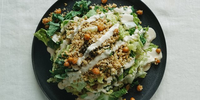 Vegan Caesar Salad w/ Vegan Parmesan Cheese