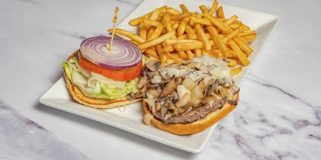 Mushroom Onion Jack Burger