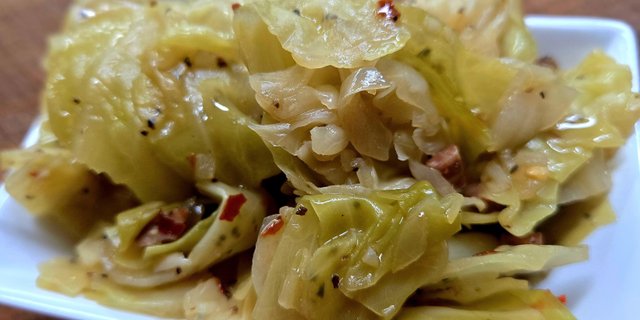 Smoked Cabbage W/ Bacon & Sausage