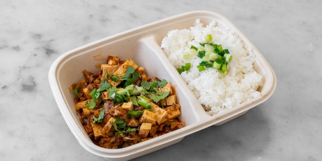 Vegetarian Mapo Tofu Rice Plate
