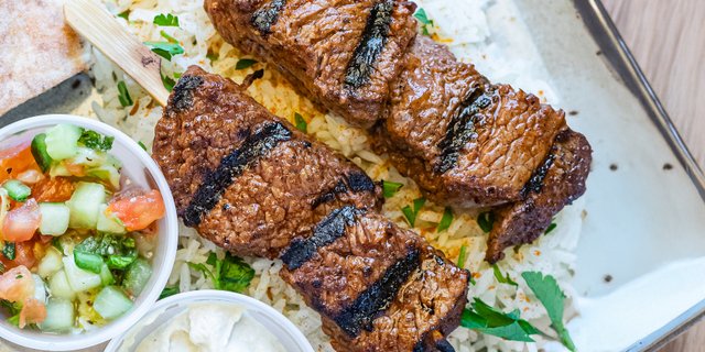 Turkish Steak Kabob Meal