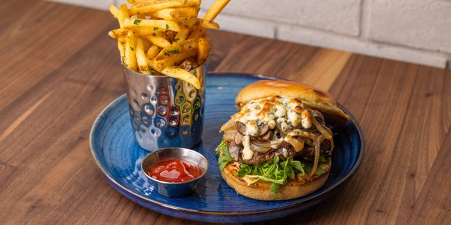 Black & Blue Mushroom Burger