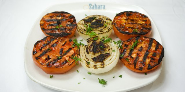 Grilled Tomatoes & Onions