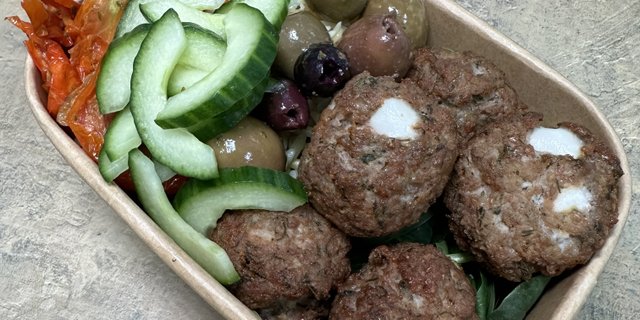 Orzo w/ Turkey & Feta Meatballs