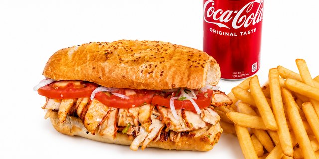 Grilled Chicken Doner Sandwich Combo With Fries And Drink