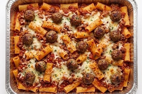 Baked Ziti w/ 20 Meatballs Catering