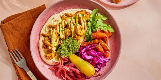 Amba Chicken Hummus Plate