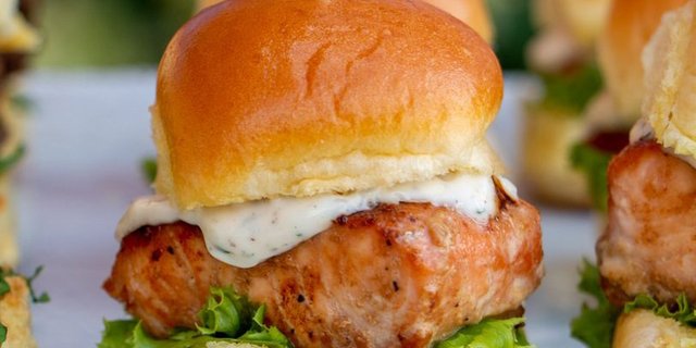Salmon Sliders Platter