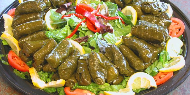 Vegetarian Dolmas (Grape Leaves) Platter