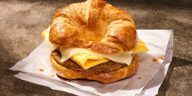 NEW Croissant Sausage, Egg & Cheese Sandwich