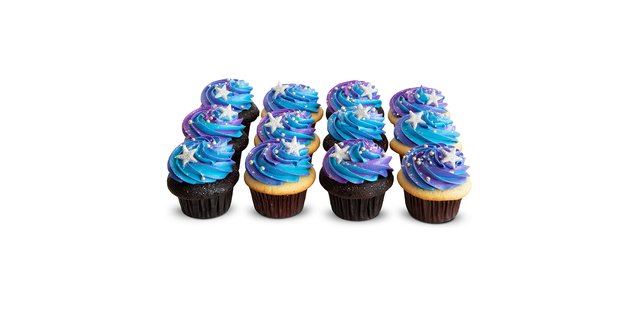 12-Galaxy Cupcakes