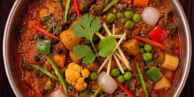 Aloo, Gobi, Peas & Capsicum Masala
