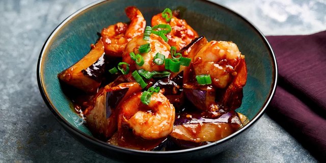 Shrimp & Eggplant W/ Garlic Sauce