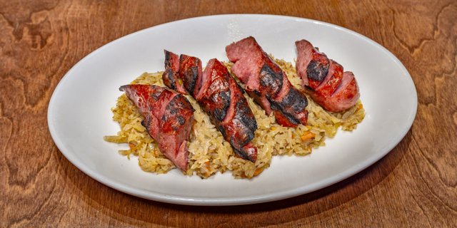Kielbasa in Sauerkraut w/ Bacon