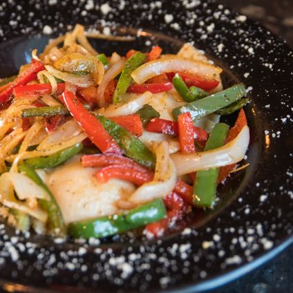 Pierogies, Peppers & Onions