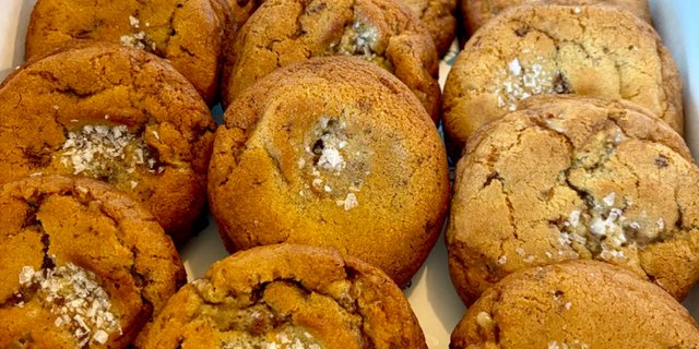 Salted Chocolate Toffee Cookies