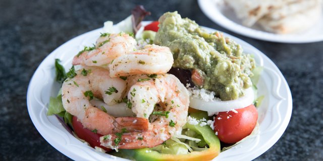Greek Salad w/ Shrimp & Avocado