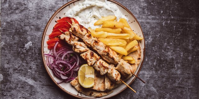 Chicken Souvlaki Skewer Dinner