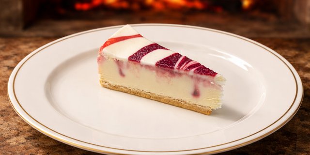 Strawberry Swirl Cheesecake Slice