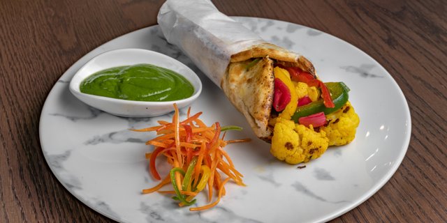 Tandoori Cauliflower Naan Rolls